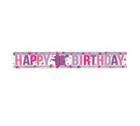 Amscan 9900023 Purple 16th Birthday Starry Foil Banner-1 PC