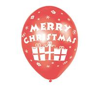 Amscan 990007 Balloon 6pk 27.5Cm:M Xmas Pst