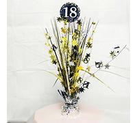 Amscan 9900552 - Gold Sparkling Celebration 18th Birthday Foil Spray Centrepiece and Balloon Weight - 33 cm