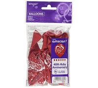 Amscan 9900695 Balloon Pk6 27Cm 40Th Ruby