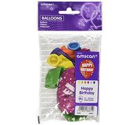 amscan 9900704 - Happy Birthday Latex Balloons 6Pk - Assorted Colours 11"7.5Cm