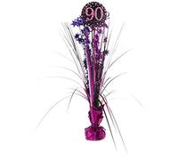 amscan 9901757 90th Birthday Glittery Pink Spray Centrepiece-45cm-1 Pc