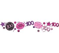 amscan 9901768 100th Birthday Glittery Pink Confetti-34g-1 Pc