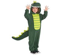 Amscan 9902083 - Kids Zipster Dinosaur Hooded Jumpsuit with Tail Fancy Dress Costume Age: 4-6 Yrs