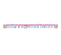 Amscan 9902107 - Rainbow Unicorn Kids Happy Birthday Party Letter Banner Decoration - 1.8m