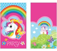 Amscan 9902108 - Rainbow Unicorn Kids Birthday Party Folded Invitations - 8 Pack