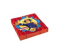 Amscan 9902177 - Fireman Sam Party Luncheon Napkins - 20 Pack, Red