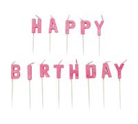 Amscan 9902308 Pick Glitter Candle Hbirthday Pink