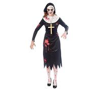 amscan 9902704 Adult Zombie Nun Fancy Dress Costume Halloween Ladies Womens Outfit (UK Dress Size 12-14)