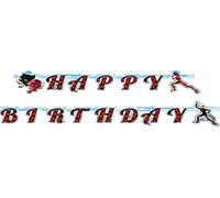 Amscan Happy Birthday Party Necklace Miraculous Decoration for a Themed Party or Children's Birthday // Ladybug Superhero Party Birthday Garland Banner