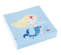 amscan 9903033 Be a Mermaid 2-Ply Luncheon Napkins, 33cm, 20 Pcs