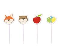 amscan 9903071 4 Mini Figure Candles Fox and Beaver, Multi-Colour