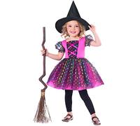 amscan 9903405 - Kids Colourful Rainbow Witch Girls Halloween Fancy Dress Costume Age: 2-3 Years