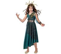 amscan 9903556 Childs Girls Little Medusa Halloween Fancy Dress Costume Age 6-8 Years, Green
