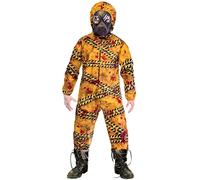 Amscan 9903747 Mens Quarantine Caution Zombie Costume Hazmat Halloween Fancy Dress Jumpsuit (11-12 Years)