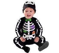 amscan 9903881 Child Toddler Baby Mini Bones Fancy Dress Skeleton Costume Haunted Halloween Outfit (Age 3-4 years)