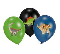 amscan 9903988 6 Latex Balloons Happy Dinosaur Green/Black/Blue