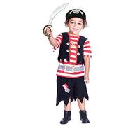 amscan 9904106 Girls Ship Mate Caribbean Buccaneer Fancy Dress Costume Age 4-6 years, Red, Black