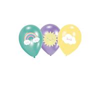 Amscan 9904307 Latex Balloons Rainbow and Cloud, Approx. 28 cm, Sun, Cloud, Rainbow, Balloon