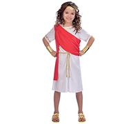 amscan 9904460 Girls Roman Toga Girl Book Week Fancy Dress Costume Age 6-8 Years, Red