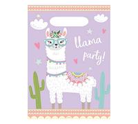 Amscan 9904590 - Llama Kids Birthday Party Plastic Loot Bags - 8 Pack