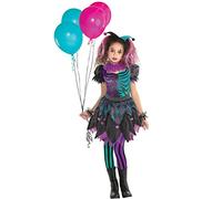 Amscan Girls Fancy Dress Haunted Harlequin Circus Horror Clown Halloween Costume (8-10yr)
