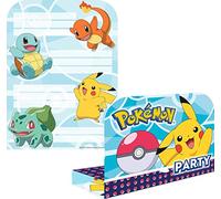Amscan 9904829 - Pokémon Kids Birthday Party Stand-up Invitations - 8 Pack