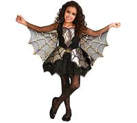 amscan 9905066 Childs Iridescent Gold Spider Girl Fancy Dress Halloween Costume (Age 4-6 Years)