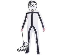 Amscan 9905097 Stick Man Costume Set, White, Adult Plus Size