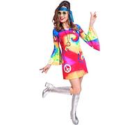 amscan 9905132 - Women's 1960's Free Spirit Hippy Woman Adults Fancy Dress Costume Size: 10-12