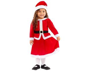 Amscan 9905175 Child Girls Little Miss Santa Costume (18-24m), Multi-Coloured