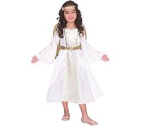 amscan 9906017 - Kids Angel Dress, Wings & Headband Girls Christmas Nativity Fancy Dress Costume Small Star Pattern Age: 9-10 Years