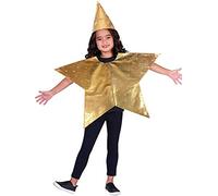 amscan 9906019 Childs Gold Starry Patterned North Star Fancy Dress Christmas Nativity Costume Tabard (3-8 Years)