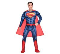 Amscan 9906100 Adult Mens Official Warner Bros DC Comics Licensed Superman Classic Fancy Dress Muscle Costume, Blue, Medium: 40-42"