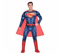 Official Superman Muscle Chest Fancy Dress Superhero Costume Adult Mens Kids