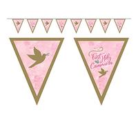 Amscan 9906213 - Pink First Holy Communion Pennant Flag Banner - 4m
