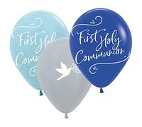 Amscan 9906232 - Blue First Holy Communion 11" Latex Balloons - 6 Pack