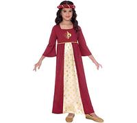 amscan 9906381 - Red Medieval Royal Tudor Princess Girls World Book Day Fancy Dress Costume Age: 8-10 Years