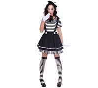 amscan 9906461 - Women's French Mime Artist Adults Fancy Dress Costume Size: 20-22