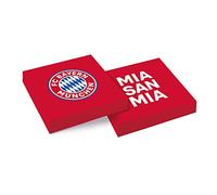 amscan 9906509 FC Bayern Munich Napkins, Pack of 20, Size 33 x 33 cm, Colour: Blue, White and Red, Paper Napkins are Perfect for the Fan Club or Football Theme Party