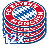amscan 9906510 FC Bayern Munich Beer Mats Set of 12 Diameter 10.7 cm Paper Coasters for Glasses or Cups Perfect for the Fan Club or Football Theme Party