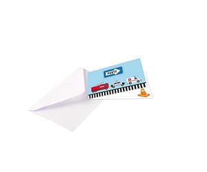 Amscan 9906587 - On the Road Kids Birthday Party Invitations with Envelopes - 8 Pack