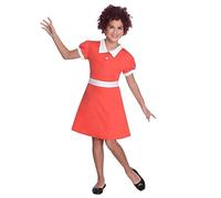amscan 9906833 Musical Orphan Girl World Book Day Fancy Dress Costume Age: 4-6 Years, Red