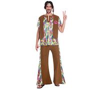 amscan 9906997 - Men's 1960's Psychedelic Hippy Man Adults Fancy Dress Costume Size: Large