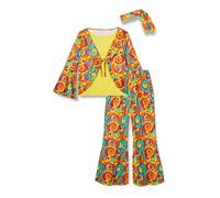 Amscan 9907007 Adult Ladies Hippy Woman Costume Size 14-16, Women, Multi-Coloured