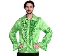 Amscan 9907013 Adult Mens Satin Disco Shirt Size Large, Lime Green