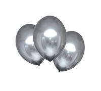 Amscan 9907175 - Platinum Silver Satin Luxe 11 Inch Latex Balloons - 6 Pack