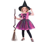amscan 9907420 Child Girls Rainbow Witch Jumpsuit Boys Halloween Fancy Dress Costume Age: 7-8 Years