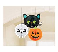 Amscan 9907447 - Halloween Friends Party Hanging Honeycomb Decorations - 3 Pack