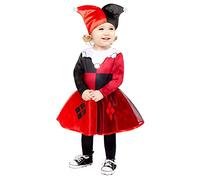 amscan 9907674 Child Girls Official Warner Bros. Licensed Comic Book Harley Quinn Toddler Fancy Dress Costume (18-24 months), Red
